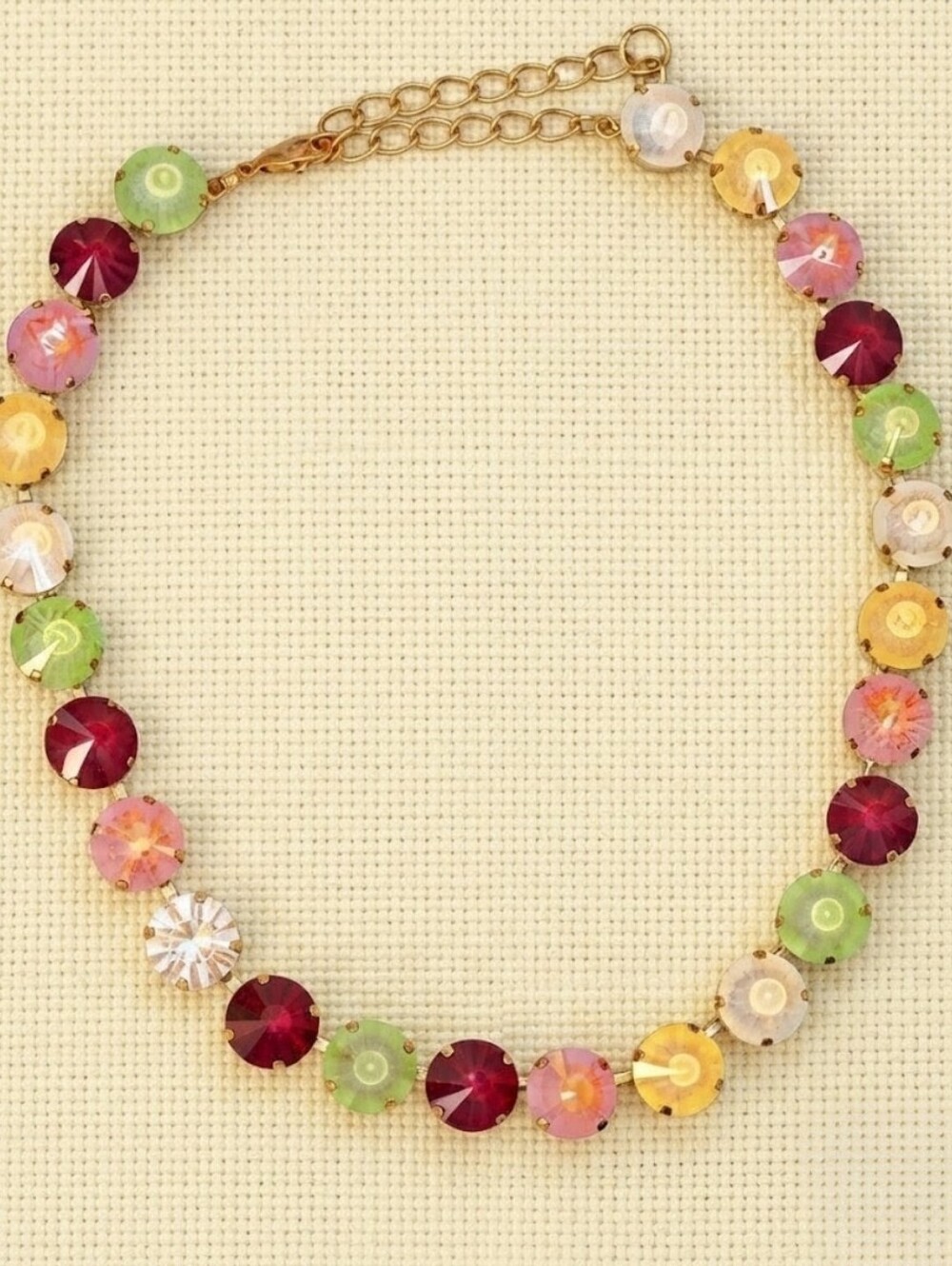 Sakura Pastel Rivoli Swarovski Crystal In Gold Plated Necklace